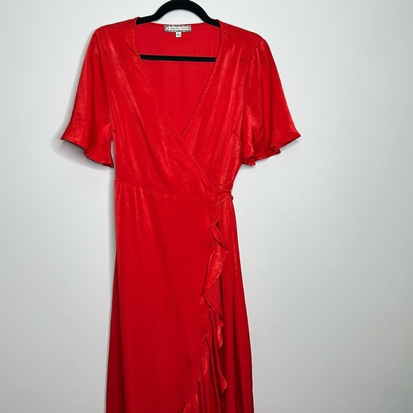 Flying Tomato Red Wrap Dress - Picture 1 of 8